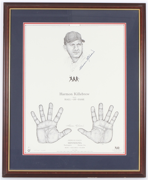1984 Harmon Killebrew Washington Senators Signed Hall of Fame 29x36 Framed Lithograph (JSA)