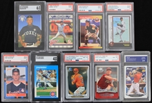 1987-2014 Slabbed Baseball Trading Card Collection - Lot of 9 w/ Greg Maddux, Derek Jeter, Mariano Rivera & More 