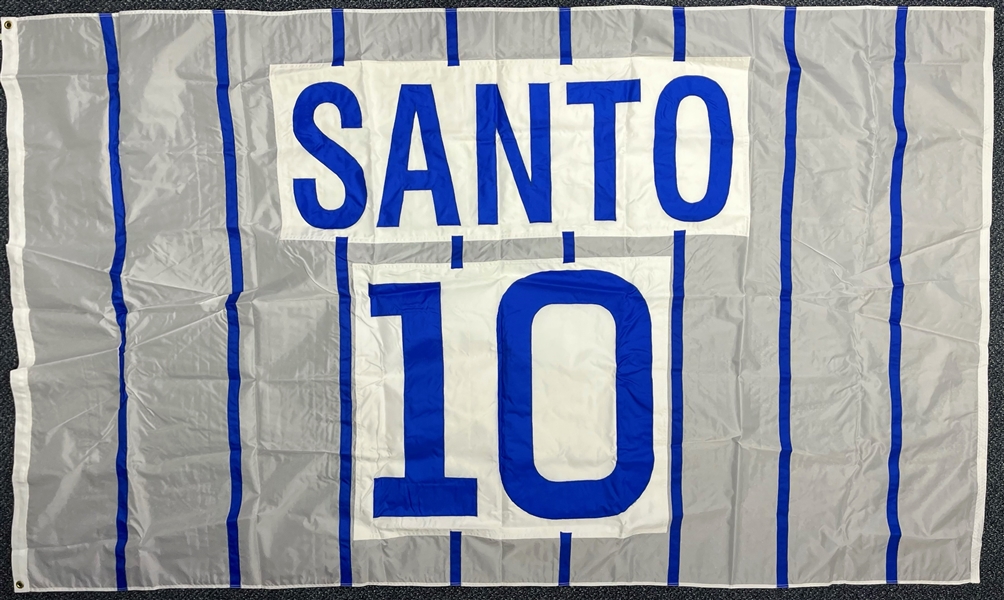 2000s Ron Santo Chicago Cubs 56" x 96" Wrigley Field Stadium Flag (MEARS LOA)