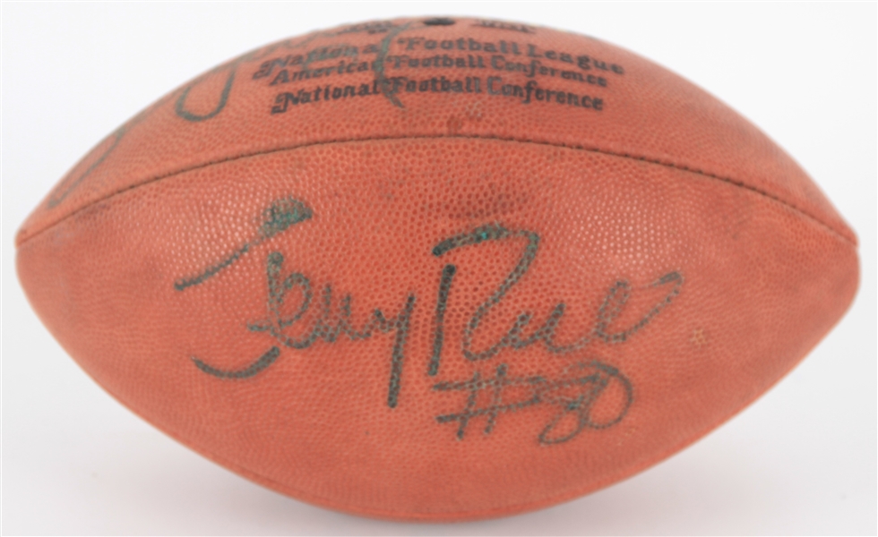 1994 Steve Young Jerry Rice John Taylor San Francisco 49ers Signed ONGL Tagliabue 75th Anniversary Football (JSA)