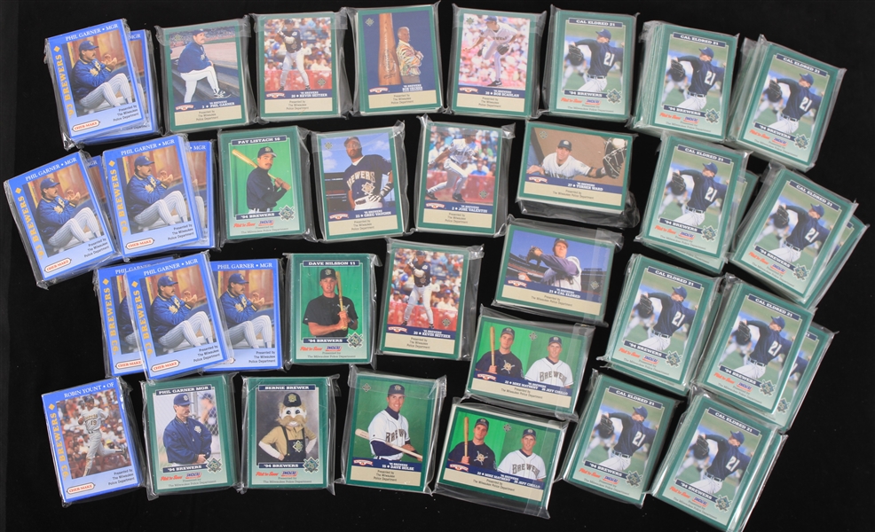 1993-95 Milwaukee Brewers Baseball Trading Cards - Lot of 40 Sealed Team Sets + 400 Loose Cards