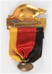 1922-26 Milwaukee Badgers Early NFL 2.5 Figural Hanger w/ Multi Color Ribbon &  Football Charm Only Known Example, 1:1
