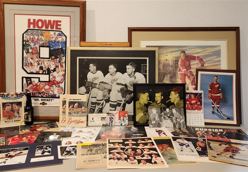 1946-1980 Gordie Howe "Mr. Hockey" Detroit Red Wings Memorabilia (Lot of 50+)