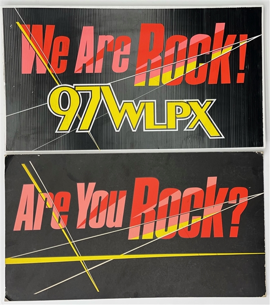 1970s-80s 97 WLPX Former Milwaukee Radio Station 19" x 36" Banners (Lot of 2)