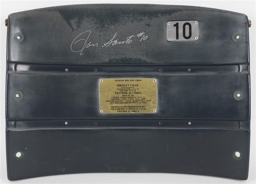 1998 Ron Santo Chicago Cubs Signed Wrigley Field Seat Back (MEARS LOA/JSA)