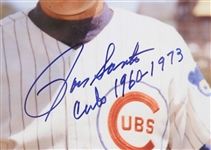 1970's Ron Santo Chicago Cubs 22 x 31 Framed Display w/ Signed Wrigley Field Bleacher Section and 8 x 10 Photo (MEARS LOA/JSA)
