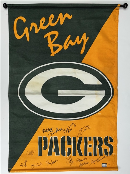 2000s Green Bay Packers Multi Signed 28" x 41" Banner w/ 12 Signatures Including Paul Hornung, Ray Nitschke, Jerry Kramer & More (JSA)