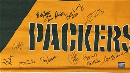 2000's Green Bay Packers Multi Signed 28 x 41 Banner w/ 12 Signatures Including Paul Hornung, Ray Nitschke, Jerry Kramer & More (JSA)