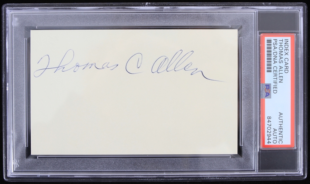 1960s Thomas C. Allen African American Aviation Pioneer Signed Index Card (PSA Slabbed Authentic)