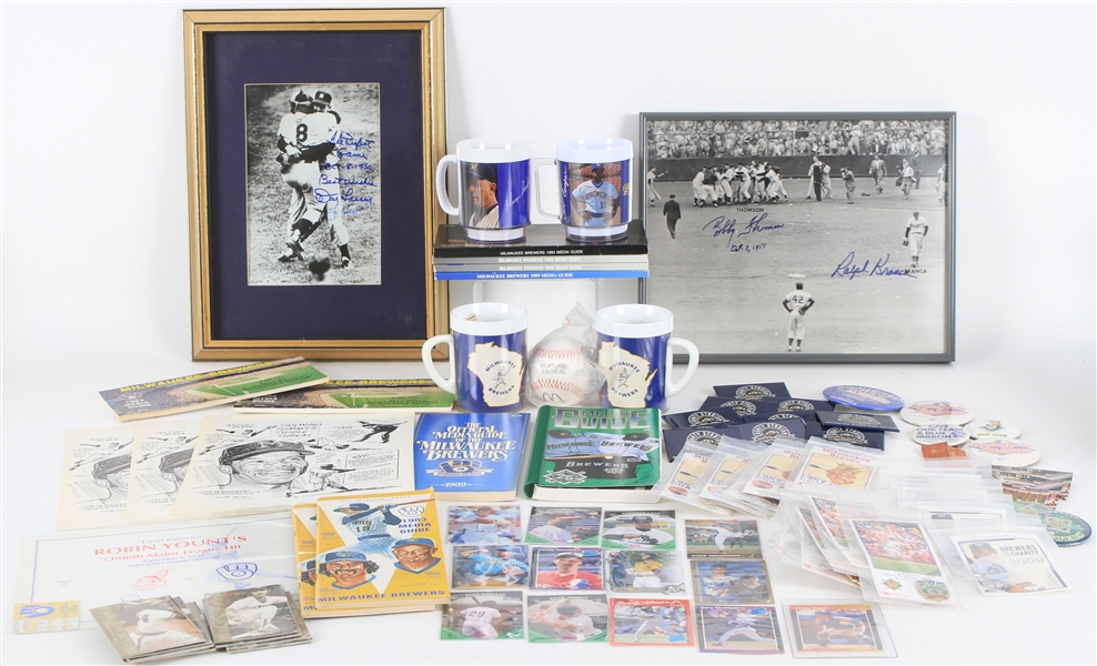 1970s-90s Milwaukee Brewers Memorabilia w/ Don Larsen, Yogi Berra Signed Framed Photos & more (Lot of 80+)(JSA)