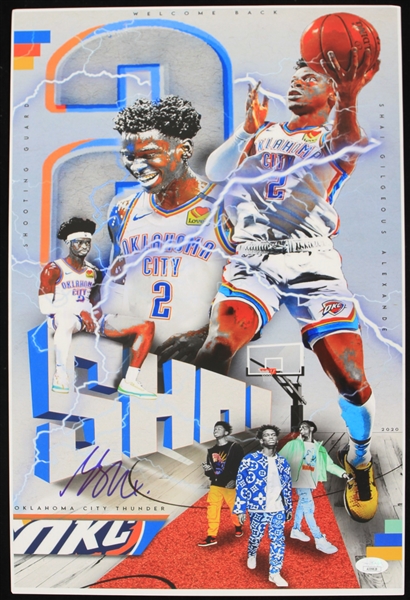 2019-23 Shai Gilgeous Alexander Oklahoma City Thunder Signed 12" x 18" Photo (*JSA*)