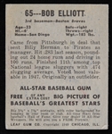 1949 Bob Elliot Boston Braves #65 Leaf Gum Co. Trading Card 