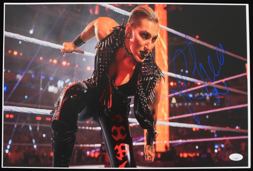 2018-23 Rhea Ripley WWE Champion Wrestler Signed 12" x 18" Photo (*JSA*)