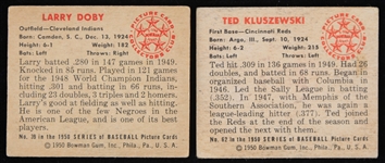 1950 Ted Kluszewski Cincinnati Reds & Larry Doby Cleveland Indians Bowman Baseball Cards (Lot of 2)