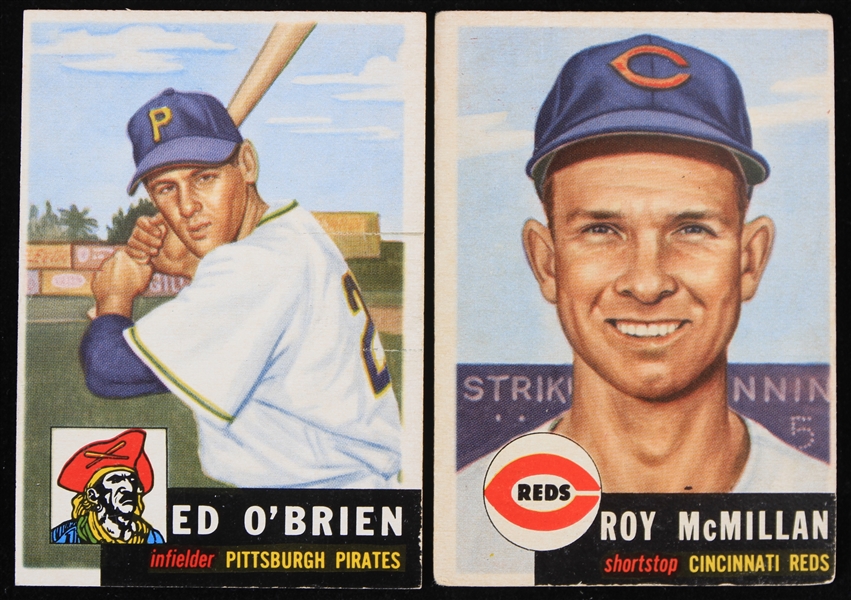 1953 Roy McMillan Cincinnati Reds & Ed OBrien Pittsburgh Pirates Topps Baseball Cards (Lot of 2)