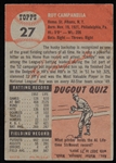 1953 Roy Campanella Brooklyn Dodgers #27 Topps Baseball Card 