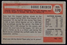 1954 Duke Snider Brooklyn Dodgers #170 Bowman Baseball Card 
