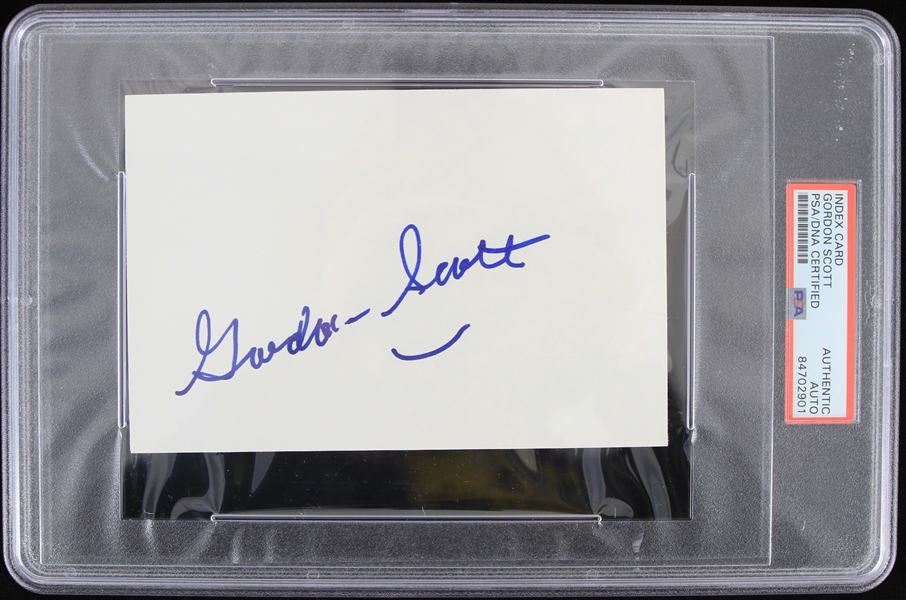 1970s Gordon Scott Tarzan SIgned Index Card (PSA Slabbed Authentic)