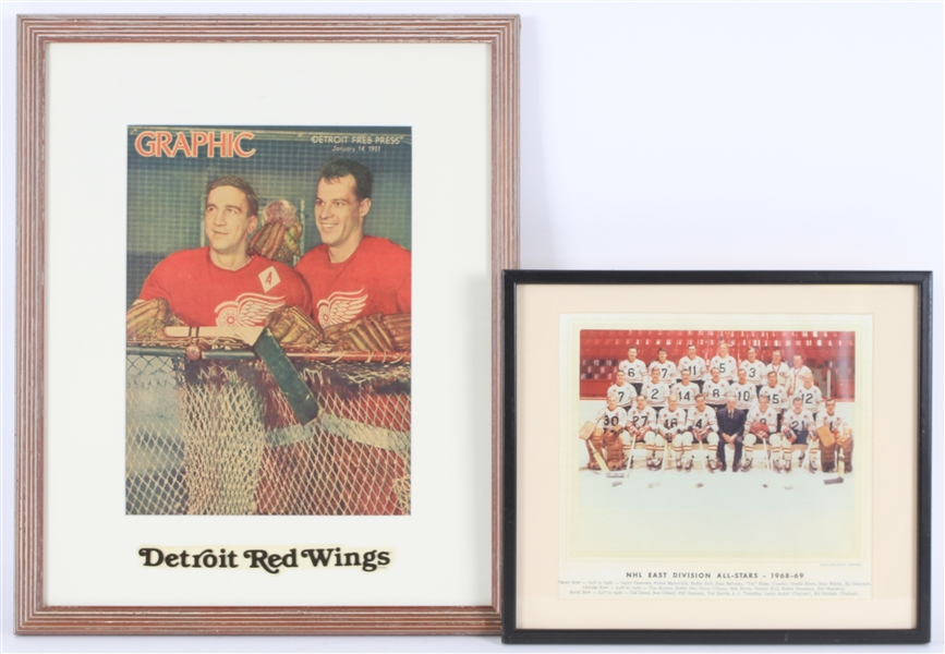 1950s-60s Detroit Red Wings Memorabilia Photos Magazines Displays and more ! (Lot of 50+)