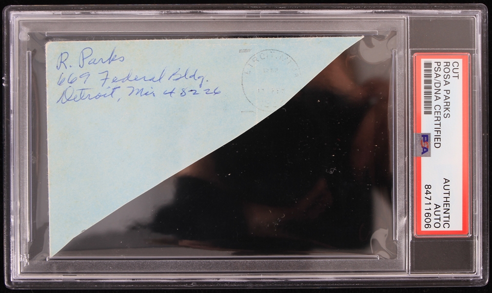1980s Rosa Parks Civil Rights Pioneer Signed Cut (PSA Slabbed Authentic)