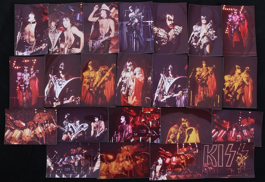 1970s KISS 3.5" x 5.25" Snapshot Concert Photos - Lot of 35