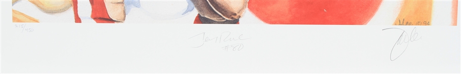 1994 Jerry Rice San Francisco 49ers Signed Record Breaker 18x24 Print 