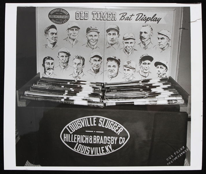 1970s H&B Louisville Slugger Old Timer Bat Display 8" x 9.5" Photo