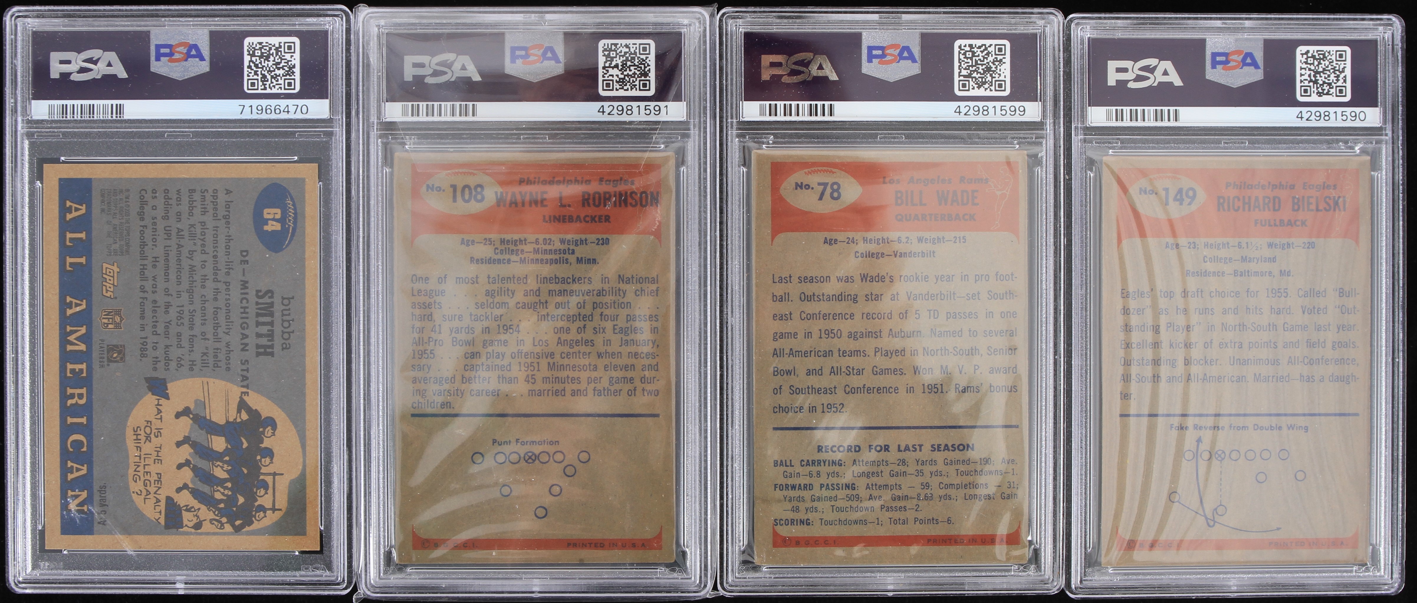 Lot Detail - 1955-2005 Bill Wade Los Angeles Rams Dick Bielski and ...