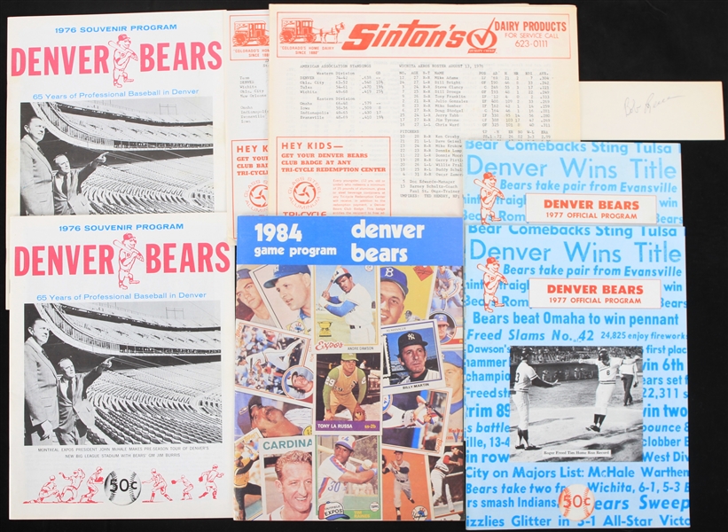 Lot Detail - 1970s-80s Denver Bears Souvenir & Official Game Programs ...