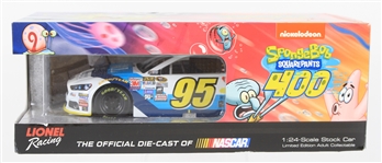 2015 Michael McDowell NASCAR Driver Signed MIB Spongebob Squarepants 400 1:24 Scale Stock Car (JSA)