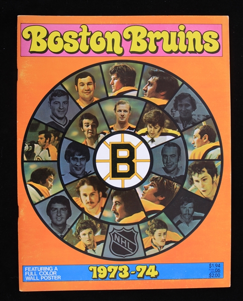 1973-74 Boston Bruins Team Yearbook w/ Full Color Wall Poster