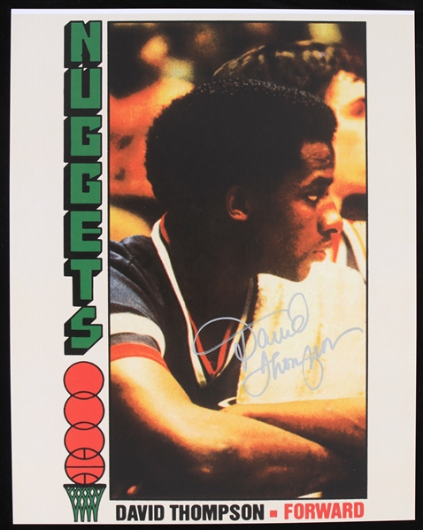 1976-1982 David Thompson Denver Nuggets Autographed 11x14 Colored Photo (JSA)