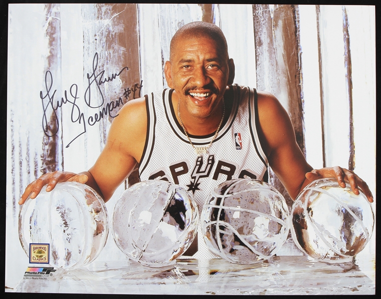 1973-1985 George Gervin San Antonio Spurs Autographed 11x14 Colored Photo (JSA)