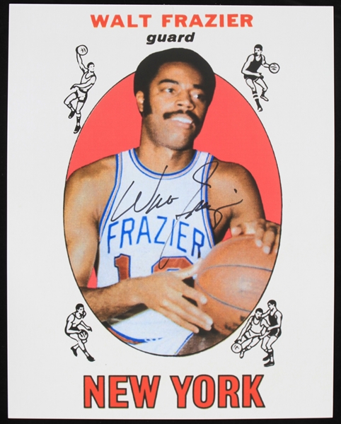 1967-1977 Walt Frazier New York Knicks Autographed 11x14 Colored Photo (JSA)