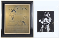 1975 Bruce Springsteen 16x20 Photo w/ Duke Ellington 20x23 Framed Plaque