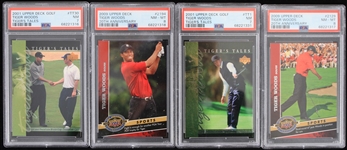 2001-2009 Tiger Woods Graded Upper Deck Trading Cards (PSA Slabbed) (Lot of 4)
