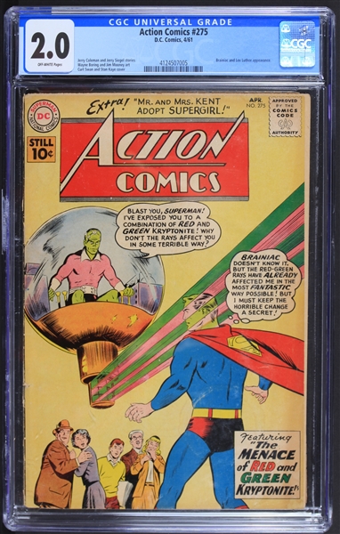 1961 Action Comics #275 CGC Graded 2.0 (CGC Slabbed)