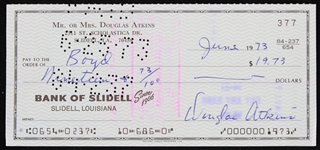 1973 Doug Atkins Chicago Bears Signed Check (JSA)