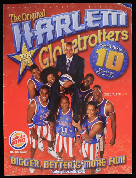 2004 Mannie Jackson Harlem Globetrotters Autographed Program and More (Lot of 2) (JSA)