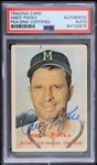 1957 Andy Pafko Milwaukee Braves Signed Topps Baseball Trading Card (PSA Slabbed Authentic)