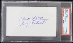 1970s Vince Lloyd Chicago Cubs Radio Announcer Signed 3" x 5" Index Card (PSA Slabbed Authentic)
