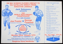 1973 Joe Frazier vs George Foreman Championship Bout England Closed Circuit Viewing Flyer
