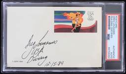 1984 Greg Louganis Olympic Gold Medalist Diver Signed Postcard (PSA Slabbed Authentic)