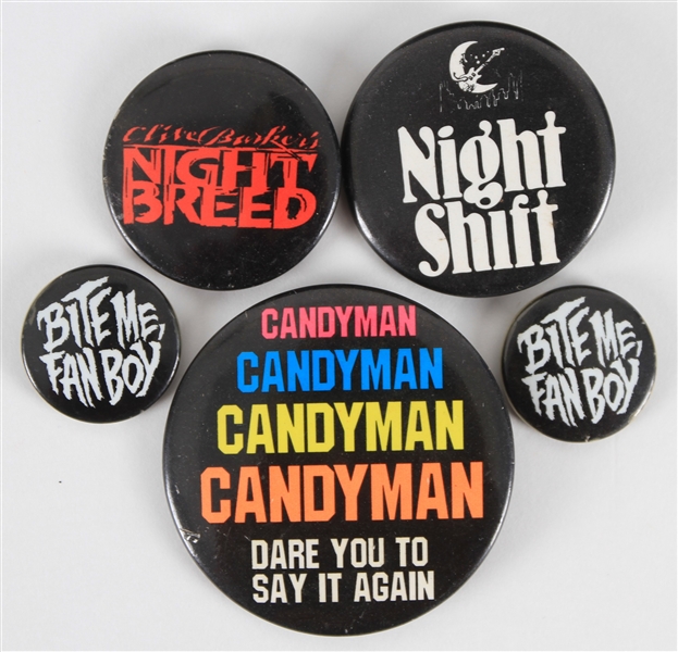 1990s 1" to 2" Movie and Comic Pinback Buttons (Lot of 5)