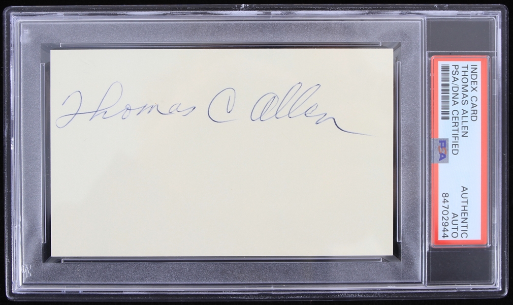 1960s Thomas C. Allen African American Aviation Pioneer Signed Index Card (PSA Slabbed Authentic)