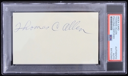 1960s Thomas C. Allen African American Aviation Pioneer Signed Index Card (PSA Slabbed Authentic)