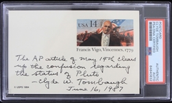 1987 Clyde Tombaugh Discoverer of Pluto Signed Postcard (PSA Slabbed Authentic)