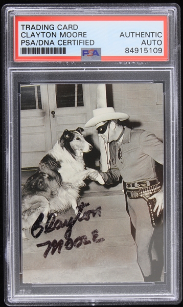 1997 Clayton Moore The Lone Ranger Signed Trading Card (PSA/DNA Slabbed) 