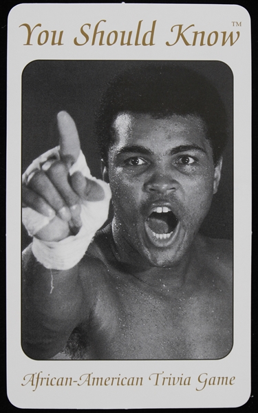 1996 You Should Know African American Trivia Game Card featuring a Photo of Muhammad Ali