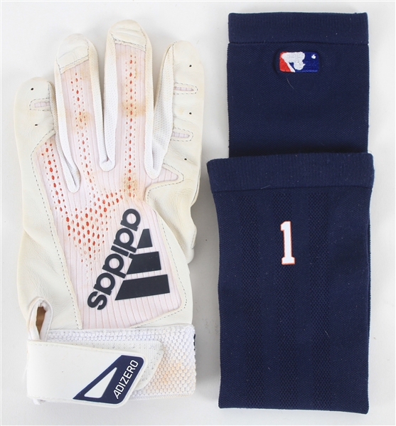 2015-2021 Carlos Correa Houston Astros Game Used Batting Glove and Armband (Lot of 2)